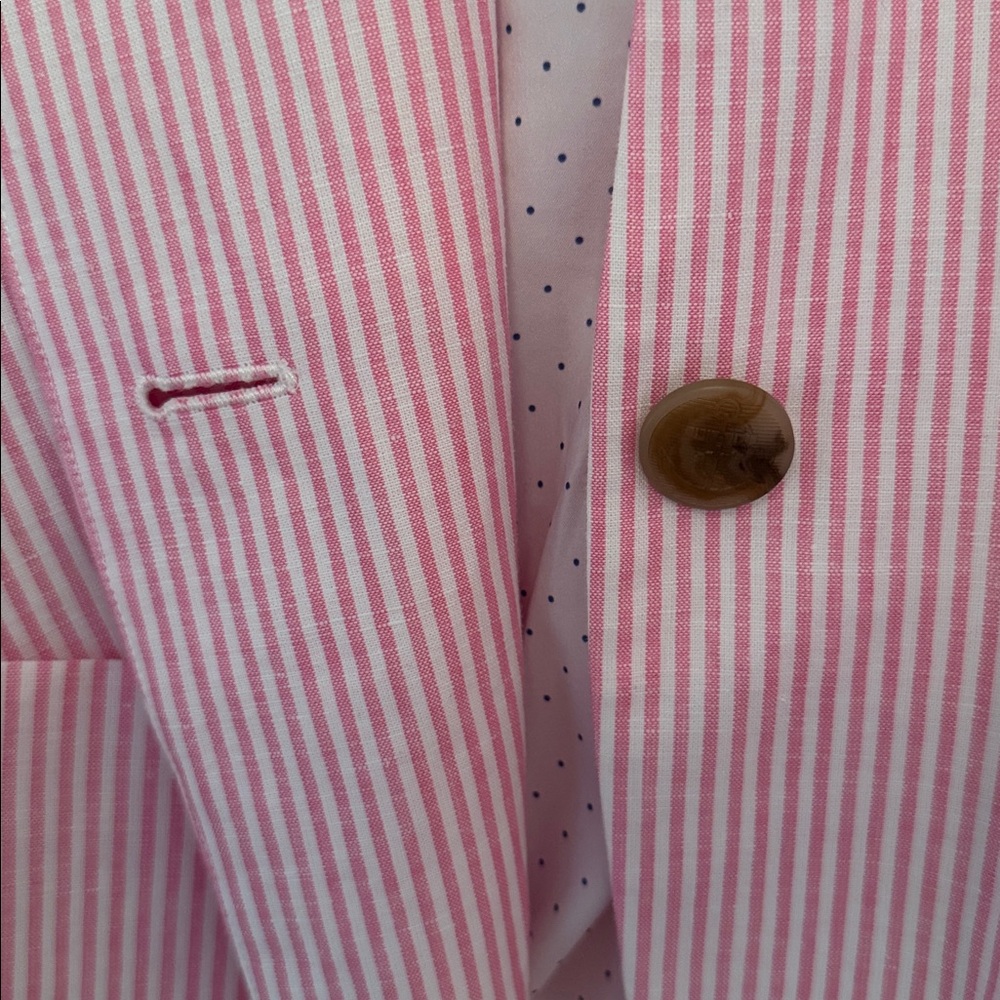 Talbots Pink and White Pinstripe Blazer - Picture 3 of 5